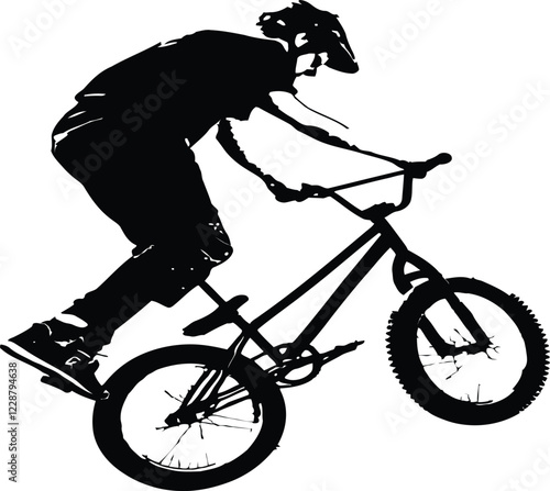 vector image of a BMX rider performing a trick,
Bicycle silhouette. Bike vector logo. Bicycle illustration black and white,
