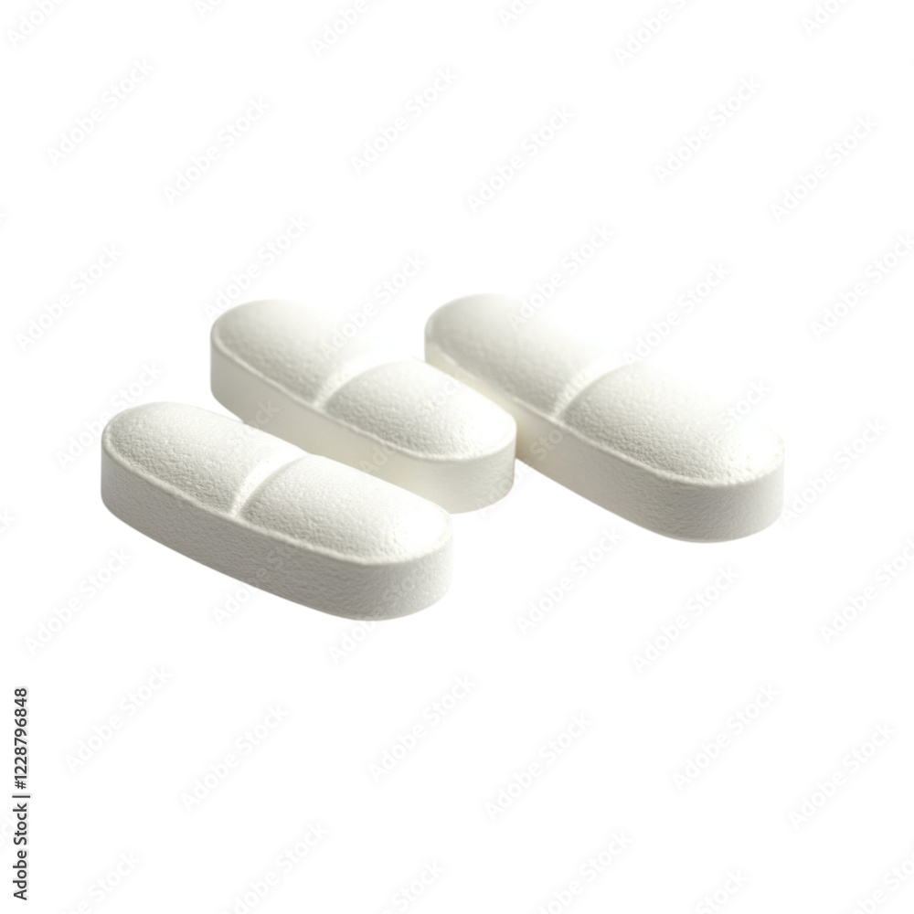 white pills isolated on white white pills isolated on white