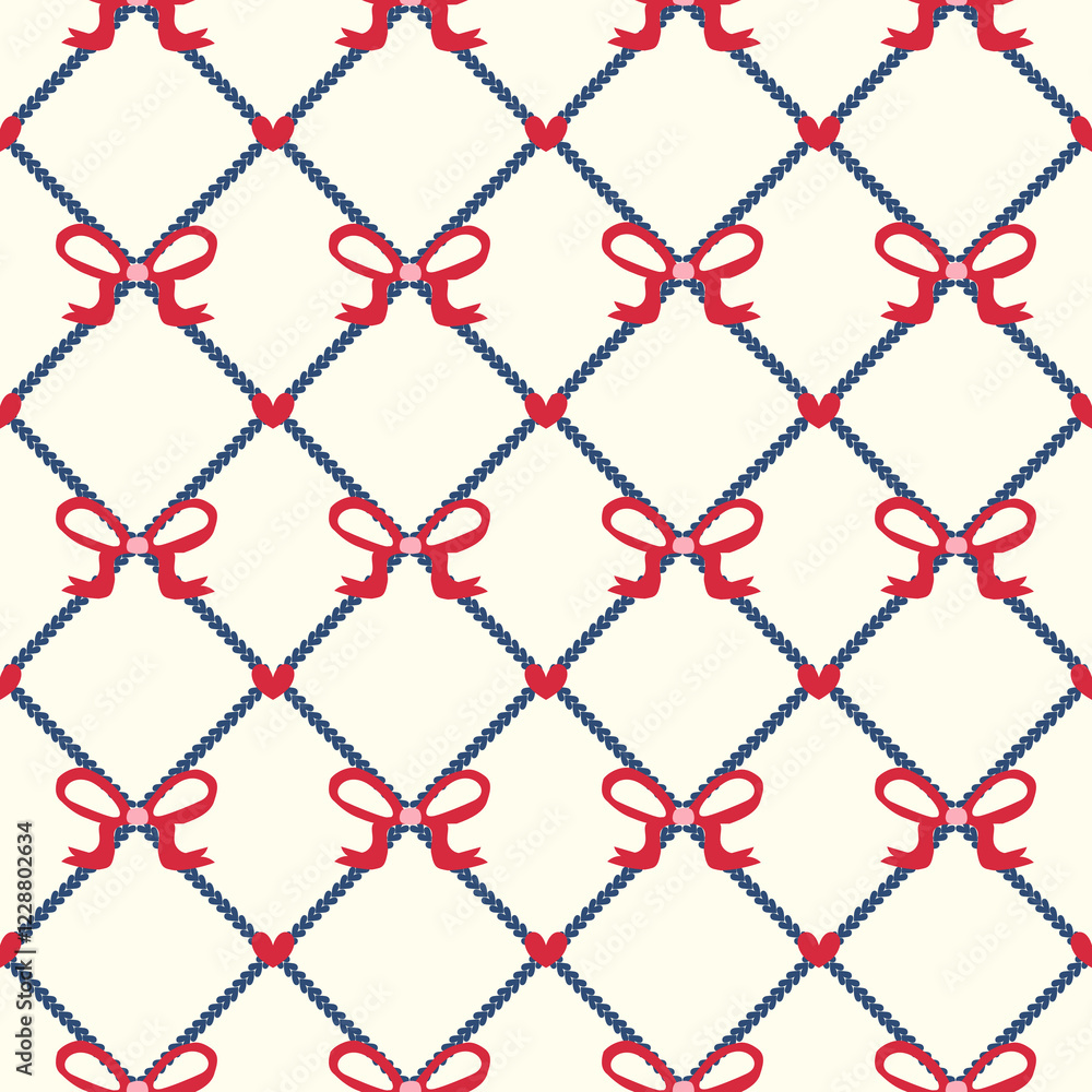 Fototapeta premium Heart of Argyle with red ribbon red heart