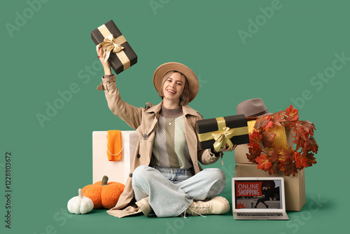 Young woman in autumn cloth...