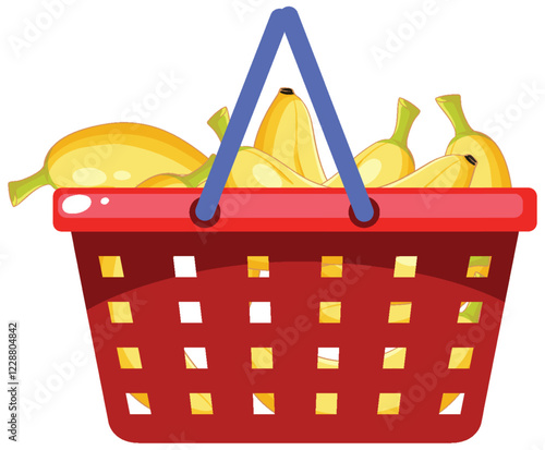 Basket of Bananas Illustration