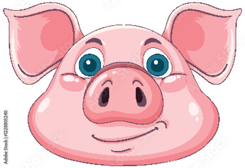 Cute Pig Illustration with Big Eyes
