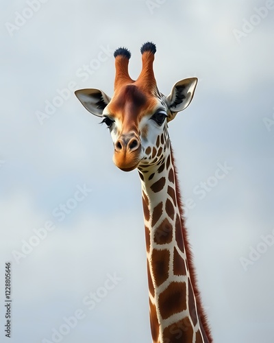 illustration vectorielle d'un portrait de girafe adulte 
