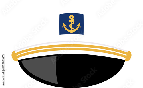 white marine captain's hat illustration