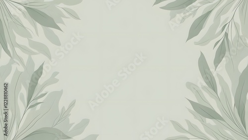 Wallpaper Mural Sage Green Leaves Illustration Background Elegant Soft Botanical Texture Torontodigital.ca