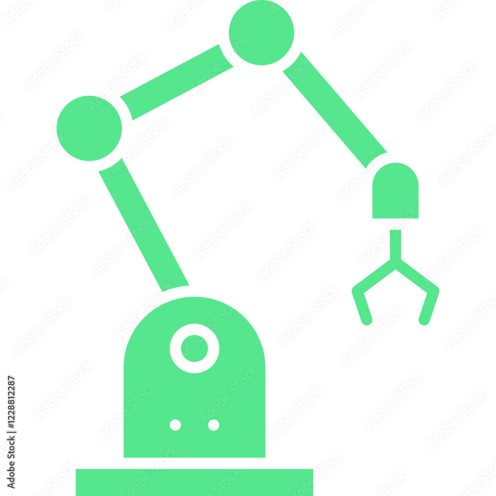 Industrial Robot III icon single vector illustration Industrial Robot III icon single vector illustration