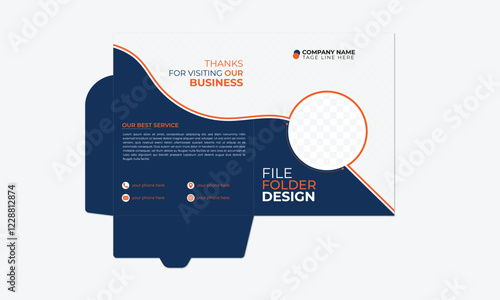 Minimalist modern simple Professional and unique Creative Modern File Folder template Business File Folder design For Company