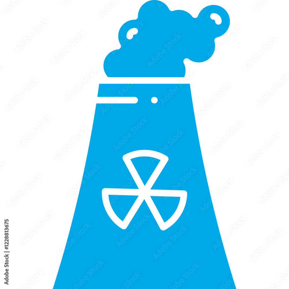 Fototapeta premium Nuclear Plant icon single vector illustration