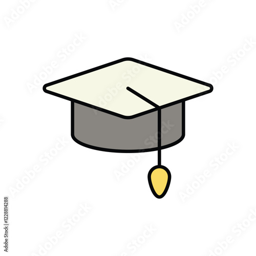 Graduation Cap icon isolated on a white background. Vector illustration.
