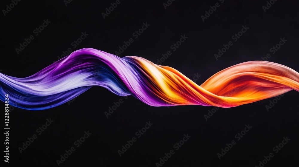 Obraz premium Abstract Colorful Swirling Wave Dynamic Flowing Design Digital Art