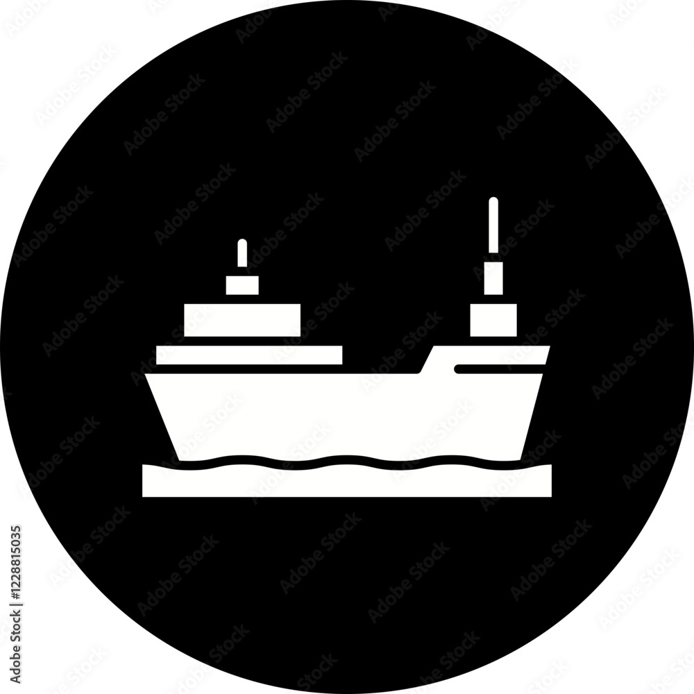 Cargo Ship I icon single vector illustration Cargo Ship I icon single vector illustration