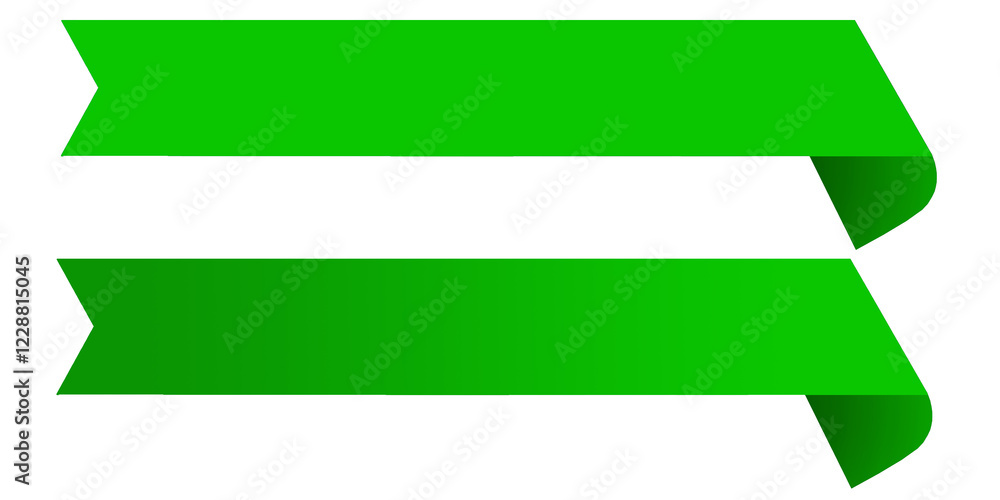 green ribbon, ribbon with gradient, label green, green label