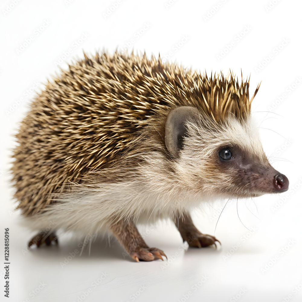 Obraz premium Hedgehog on white background