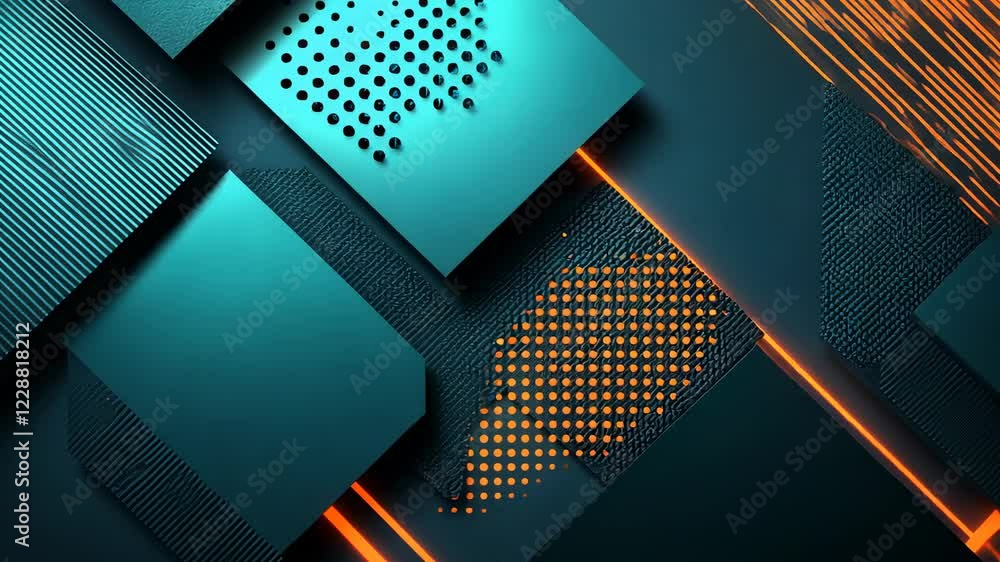 custom made wallpaper toronto digitalAbstract Teal and Orange Geometric Pattern Design