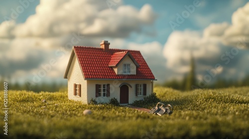 Wallpaper Mural Dream house keys on grassy field. Torontodigital.ca