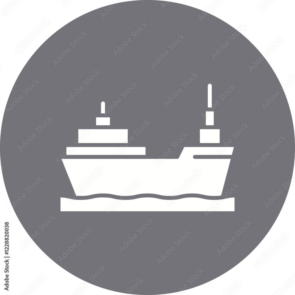 Cargo Ship I icon single vector illustration Cargo Ship I icon single vector illustration