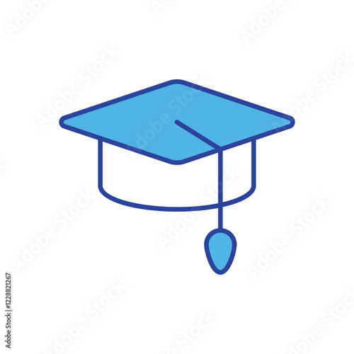 Graduation Cap icon isolated on a white background. Vector illustration.