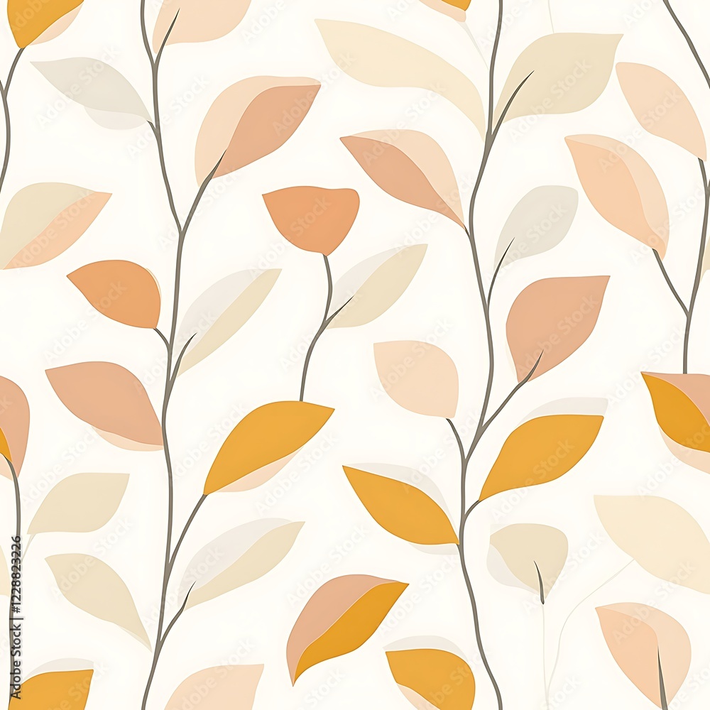 Abstract botanical leaf pattern, seamless design Abstract botanical leaf pattern, seamless design