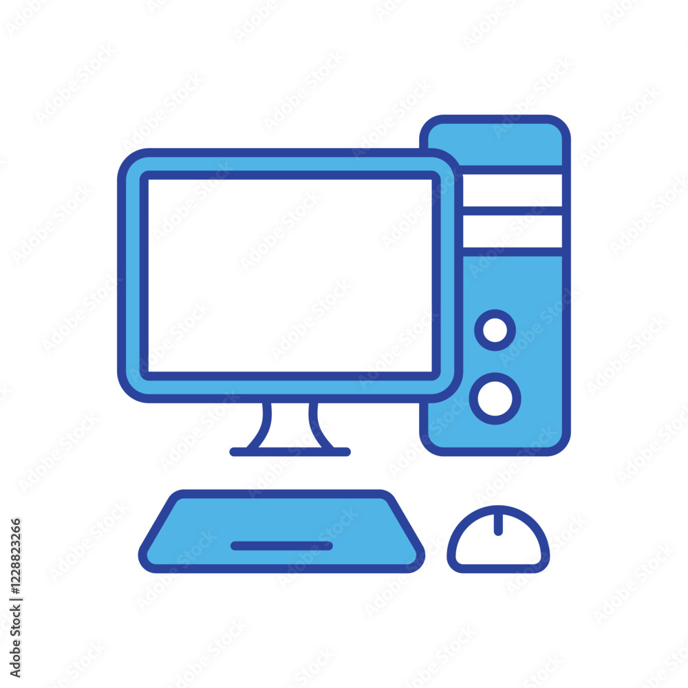 Computer icon isolated on a white background. Vector illustration. Computer icon isolated on a white background. Vector illustration.