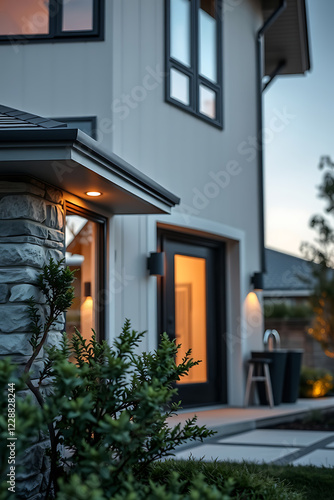 Wallpaper Mural Modern House Exterior at Dusk: Contemporary Home Design and Architecture Torontodigital.ca