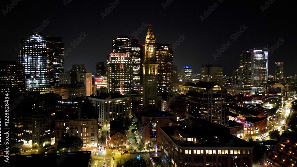 Obraz premium Aerial View of the Boston Skyline