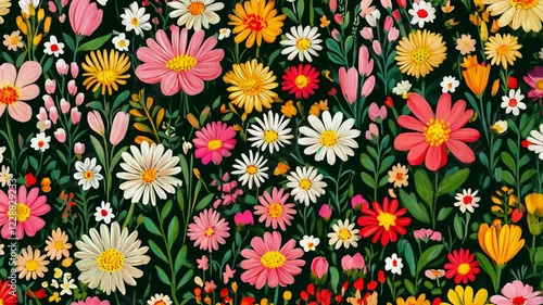Wallpaper Mural Bright and colorful flower garden providing a vibrant atmosphere in a sunny outdoor space Torontodigital.ca