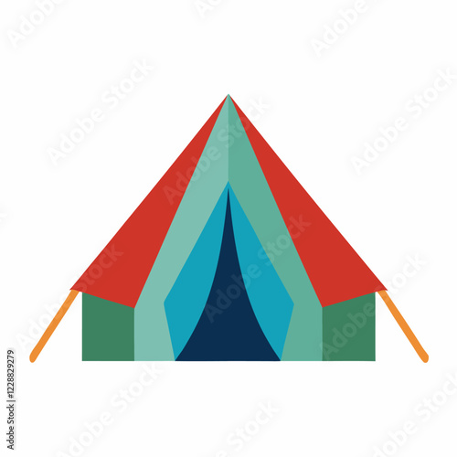 Tourist tent vector on white background.