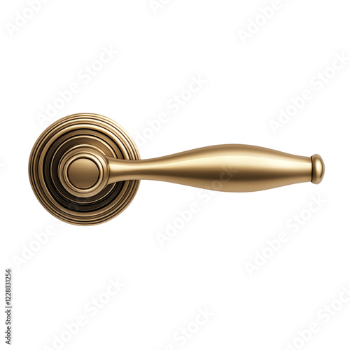 Golden Door Handle | Elegant Hardware, Isolated Object photo