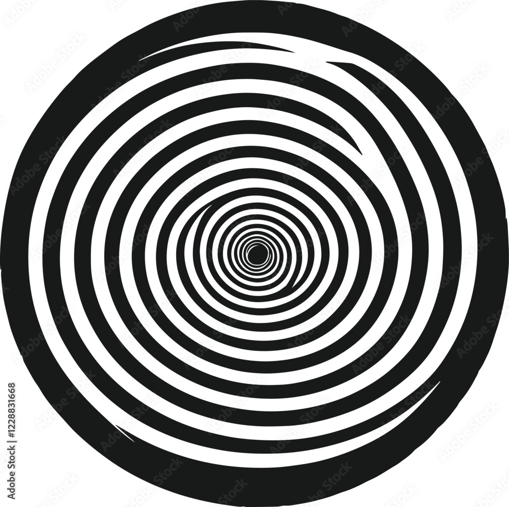 Hypnosis spiral swirling comic background vector on white background. Hypnosis spiral swirling comic background vector on white background.