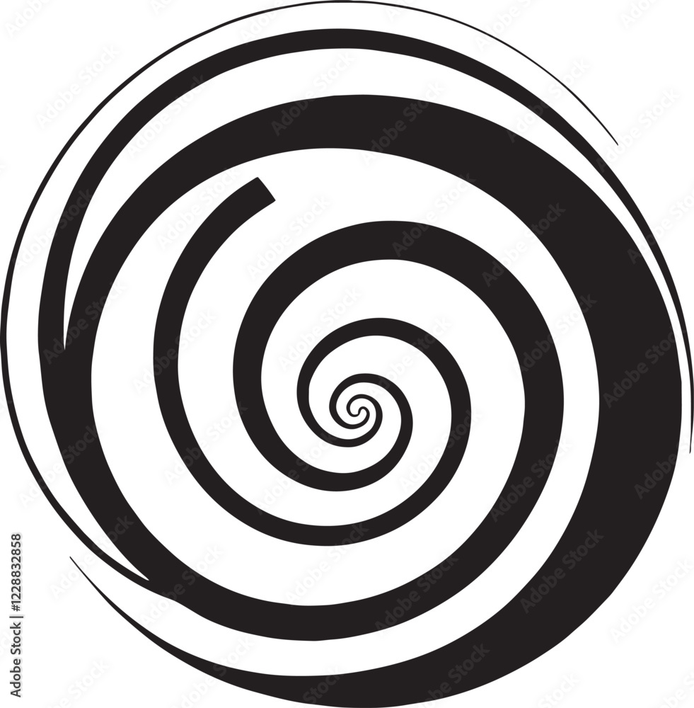 Hypnosis spiral swirling comic background vector on white background. Hypnosis spiral swirling comic background vector on white background.