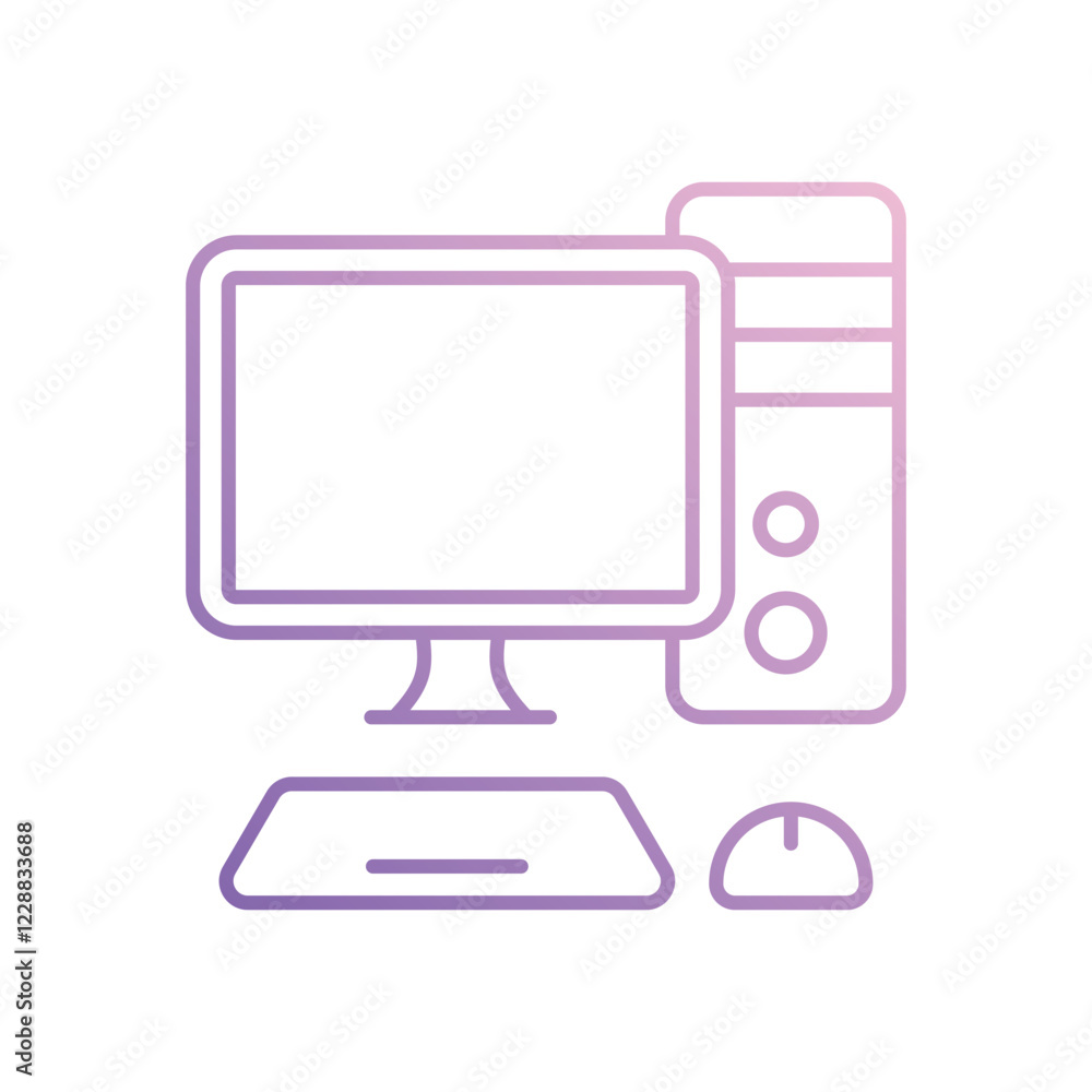 Computer icon isolated on a white background. Vector illustration. Computer icon isolated on a white background. Vector illustration.