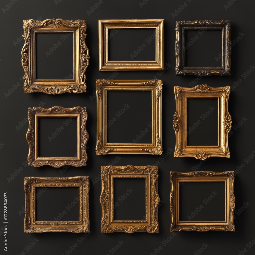 A set of simple design frames. Vector illustration. A set of simple design frames. Vector illustration.
