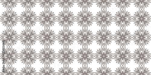 Vector pattern with stylish ornament. Floral seamless design