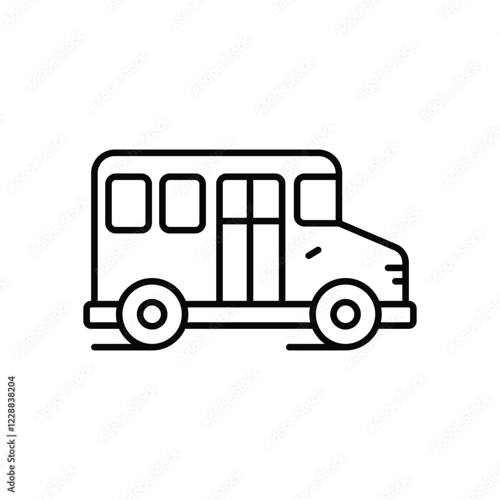 School Bus icon isolated on a white background. Vector illustration. School Bus icon isolated on a white background. Vector illustration.