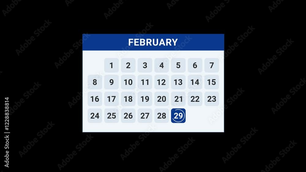 29th February date calendar Animation 29th February date calendar Animation