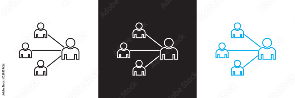Business network icon. Editable stroke. isolated on white and black background. vector illustration. EPS 10 Business network icon. Editable stroke. isolated on white and black background. vector illustration. EPS 10