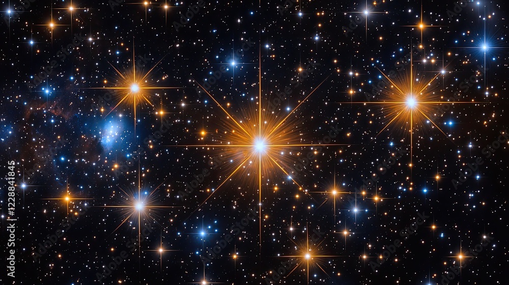 Fototapeta premium Stunning celestial view of sparkling stars in a dark cosmic background, revealing deep space beauty