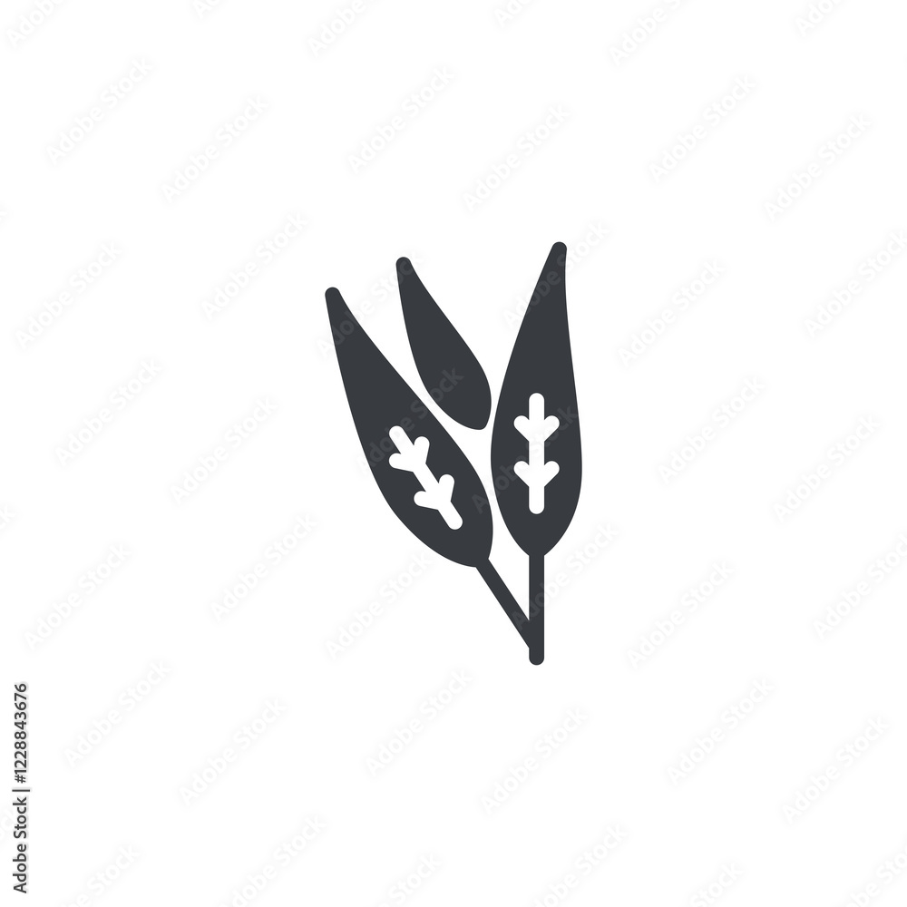 Fototapeta premium Eucalyptus leaf vector icon