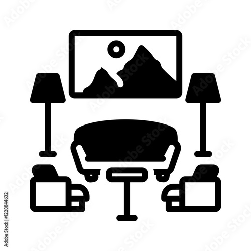 Vector black icon for Lobby