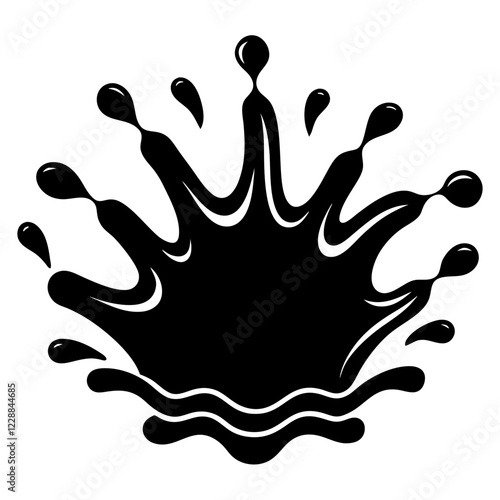  Splashing water icon vector art illustration

