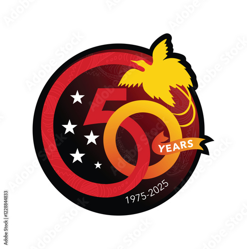 PNG 50th Annivesary, Papua New Guinea 50 years Illustration photo