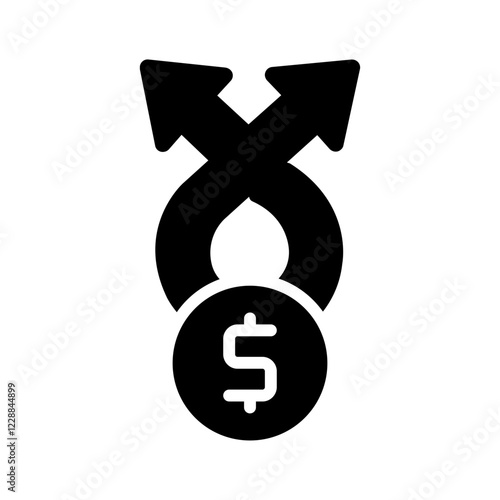 Vector black icon for Budget discrepancies