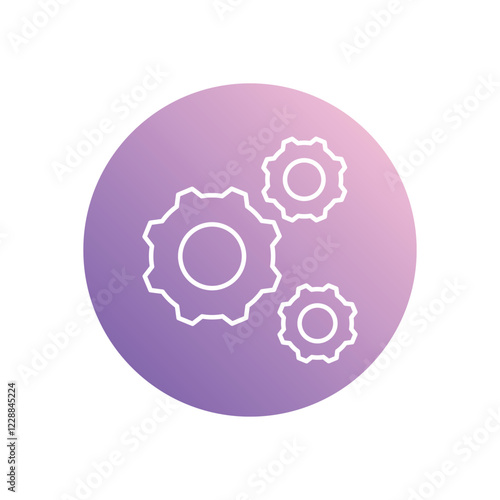 Cogs icon isolated on a white background. Vector illustration.