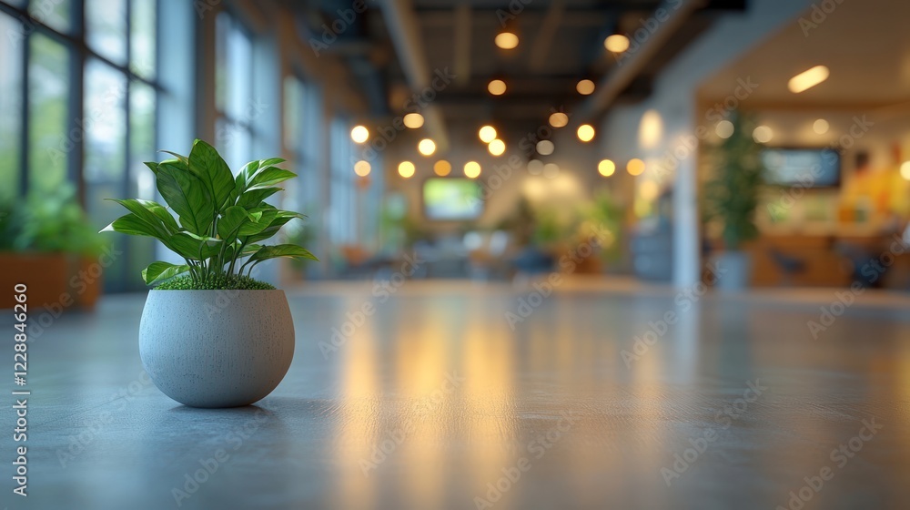 custom made wallpaper toronto digitalPlant in modern lobby; blurred background, interior design