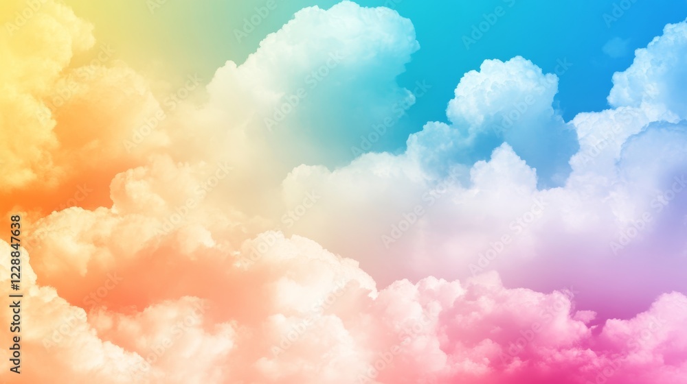 Fototapeta premium Artistic fluffy cloud and sky with gradient color