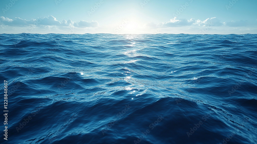 Deep blue ocean with penetrating sunlight showcasing vast underwater depth and solitude concept minimalistic bright tone modern blurred background with empty blank caption space on the side Deep blue ocean with penetrating sunlight showcasing vast underwater depth and solitude concept minimalistic bright tone modern blurred background with empty blank caption space on the side