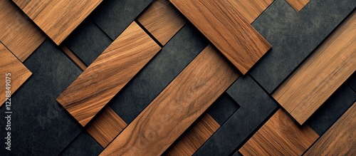 Abstract wood planks geometric pattern texture background.