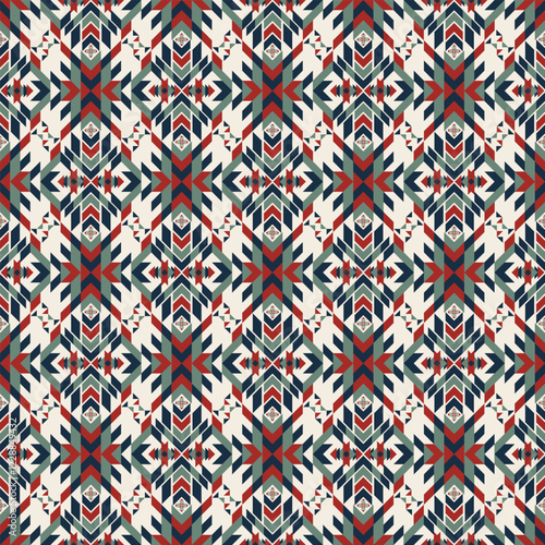 American tribal ethnic native pattern seamless.Traditional Navajo,Aztec,Apache,Southwest and Mexican style fabric pattern.Abstract vector motif pattern.For fabric,clothing,blanket,woven,wrap,decorate.