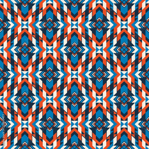 American tribal ethnic native pattern seamless.Traditional Navajo,Aztec,Apache,Southwest and Mexican style fabric pattern.Abstract vector motif pattern.For fabric,clothing,blanket,woven,wrap,decorate.
