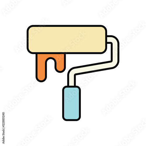 Paint Roller icon isolated on a white background. Vector illustration.